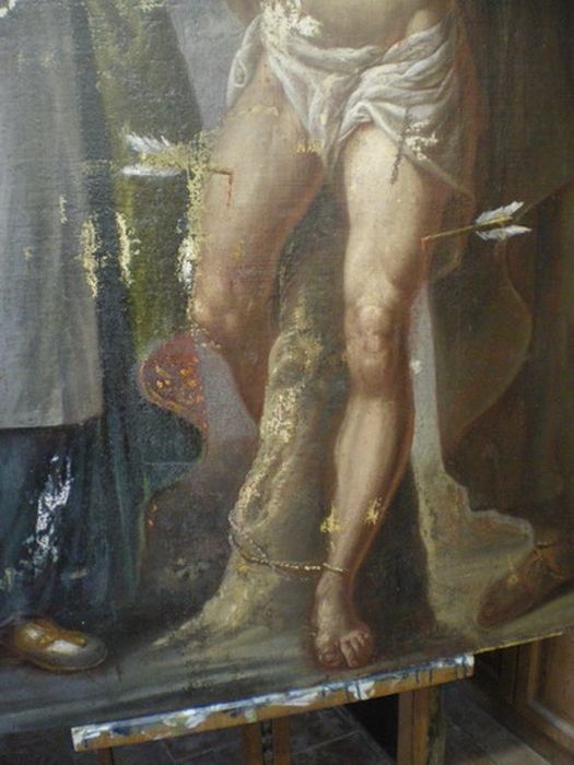 tableau : Saint Sébastien, saint Paul-Serge, saint Antoine ermite