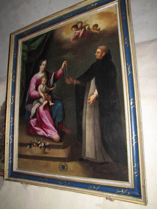 tableau : Donation du rosaire à sainte Catherine de Sienne et à saint Dominique