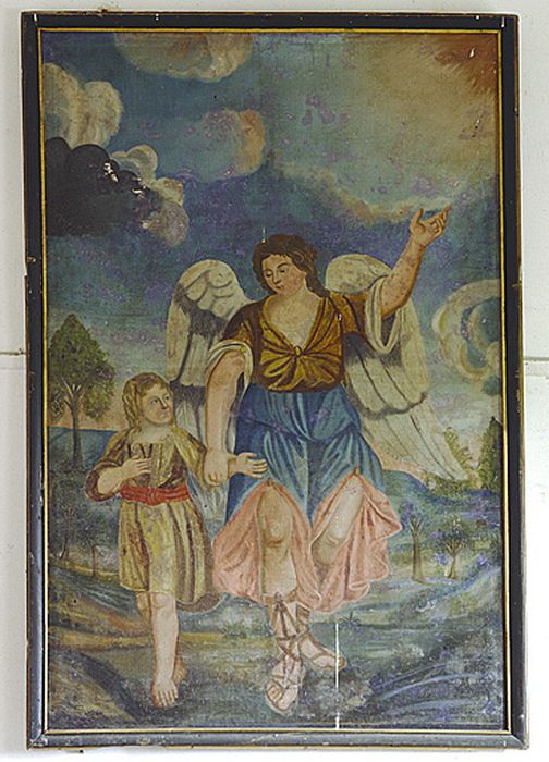 tableau : Tobie et l'ange Raphaël - © Ministère de la Culture (France), Conservation des antiquités et des objets d’art du Calvados – Tous droits réservés