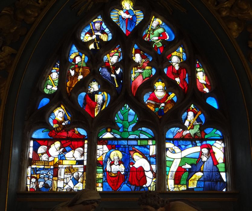 verrière : Arbre de Jessé - © Ministère de la Culture (France), Conservation des antiquités et des objets d’art du Calvados – Tous droits réservés 