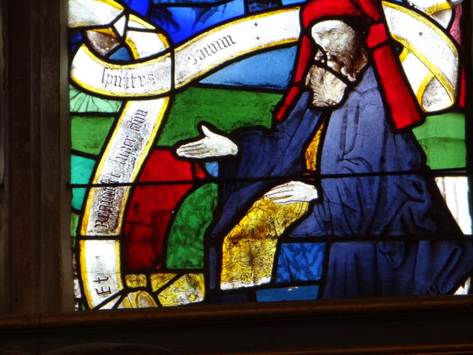 verrière : Arbre de Jessé, détail - © Ministère de la Culture (France), Conservation des antiquités et des objets d’art du Calvados – Tous droits réservés 