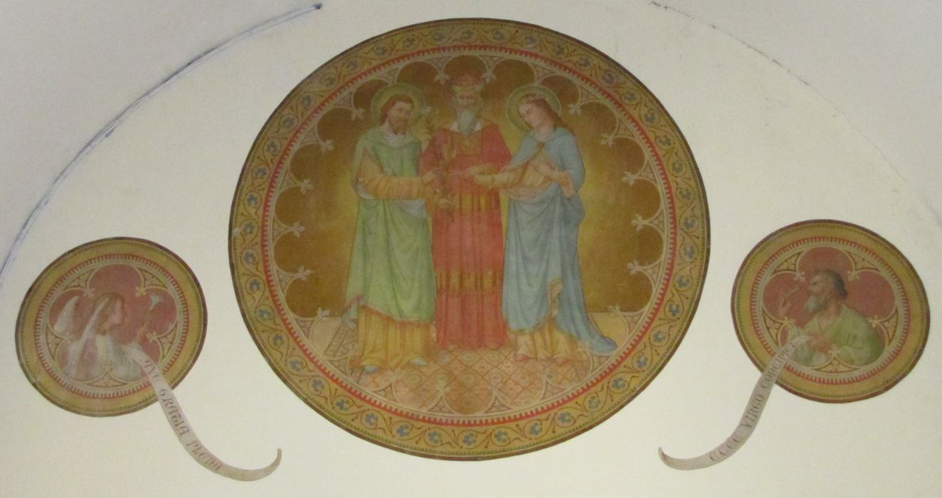 peintures monumentales (médaillons) : Mariage de la Vierge - © Ministère de la Culture (France), Conservation des antiquités et des objets d’art du Calvados – Tous droits réservés