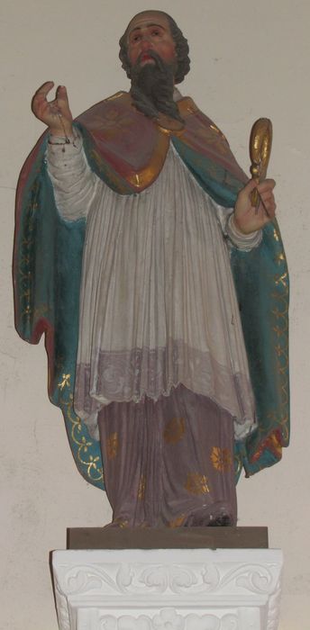 statue : Saint Marcouf (?) - © Ministère de la Culture (France), Conservation des antiquités et des objets d’art du Calvados – Tous droits réservés