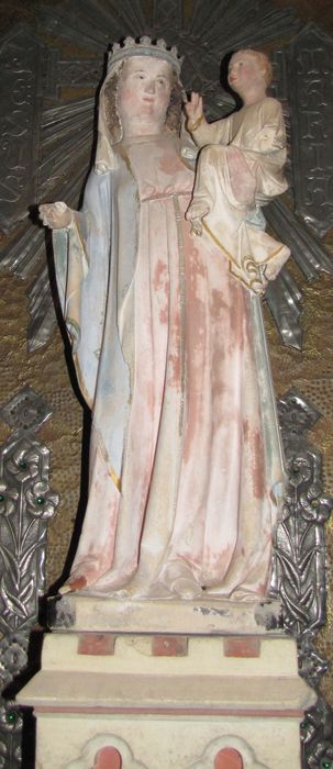 statue (statuette) : Vierge à l'Enfant - © Ministère de la Culture (France), Conservation des antiquités et des objets d’art du Calvados – Tous droits réservés