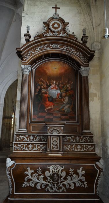 autel latéral sud, retable, tableau : Pentecôte