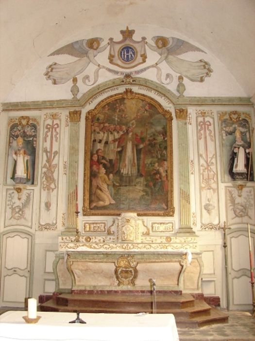 maître-autel, tabernacle, retable, tableau : Résurrection du Christ - © Ministère de la Culture (France), Conservation des antiquités et des objets d’art du Calvados – Tous droits réservés