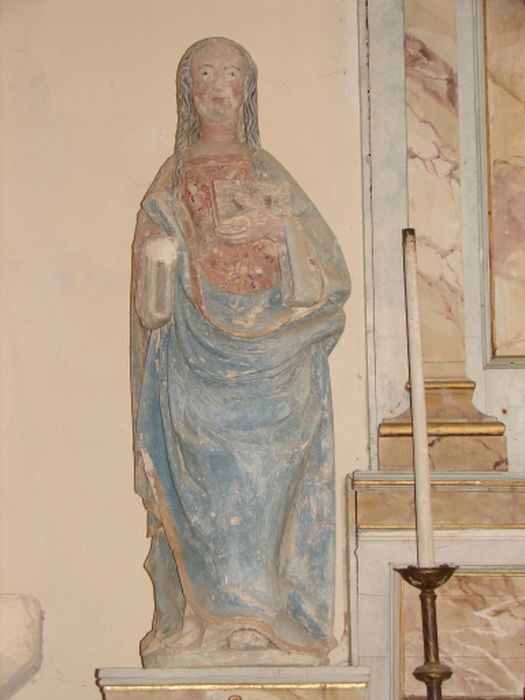 statue : Sainte non identifiée - © Ministère de la Culture (France), Conservation des antiquités et des objets d’art du Calvados – Tous droits réservés