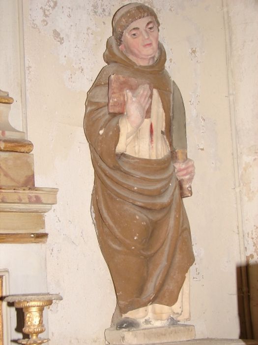 statue : Saint Pierre martyr - © Ministère de la Culture (France), Conservation des antiquités et des objets d’art du Calvados – Tous droits réservés