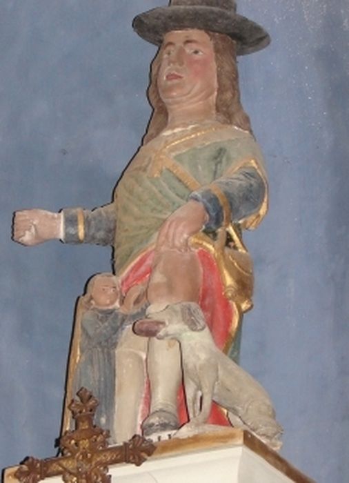 groupe sculpté : Saint Roch - © Ministère de la Culture (France), Conservation des antiquités et des objets d’art du Calvados – Tous droits réservés