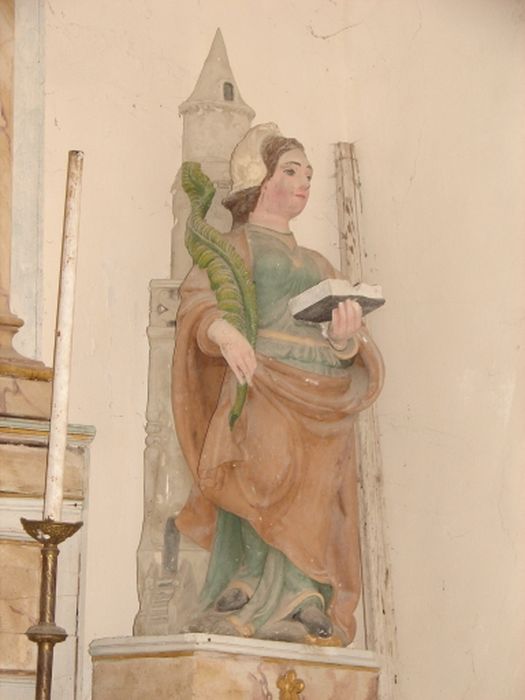 statue : Sainte Barbe - © Ministère de la Culture (France), Conservation des antiquités et des objets d’art du Calvados – Tous droits réservés