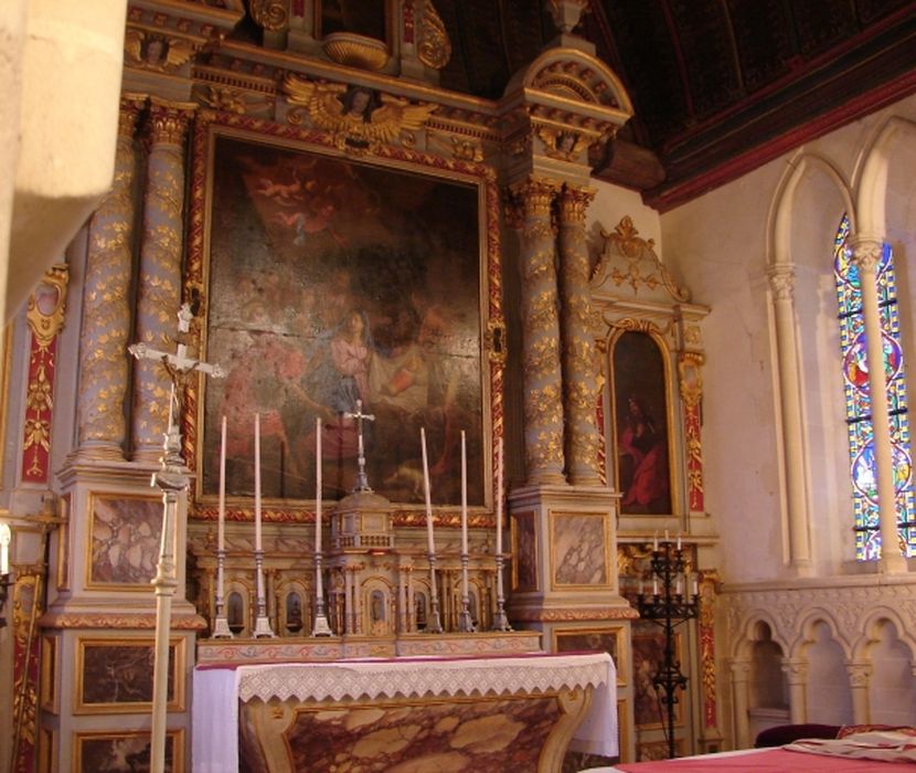 maître-autel, tabernacle, retable, tableau : Adoration des bergers