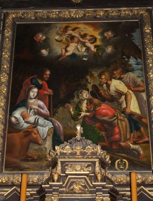 tableau du retable du maître-autel : Adoration des bergers