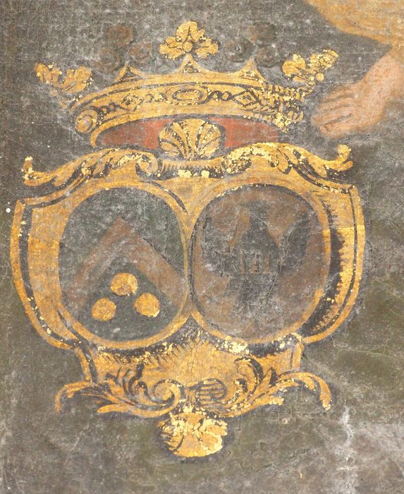 tableau : Baptême du Christ, détail des armoiries