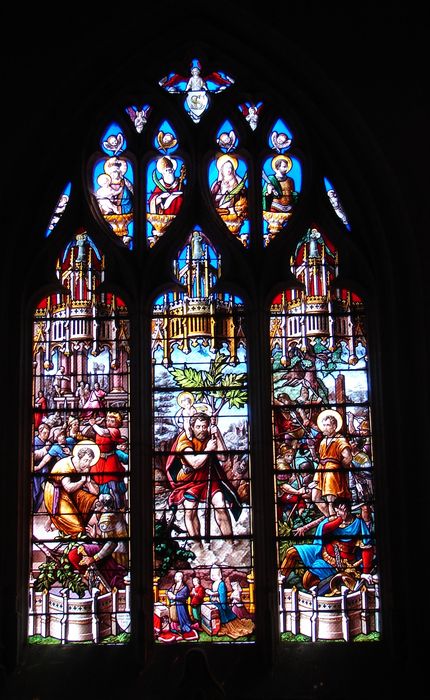 Verrière : Saint Matthias ?, Saint Christophe et Saint Sébastien