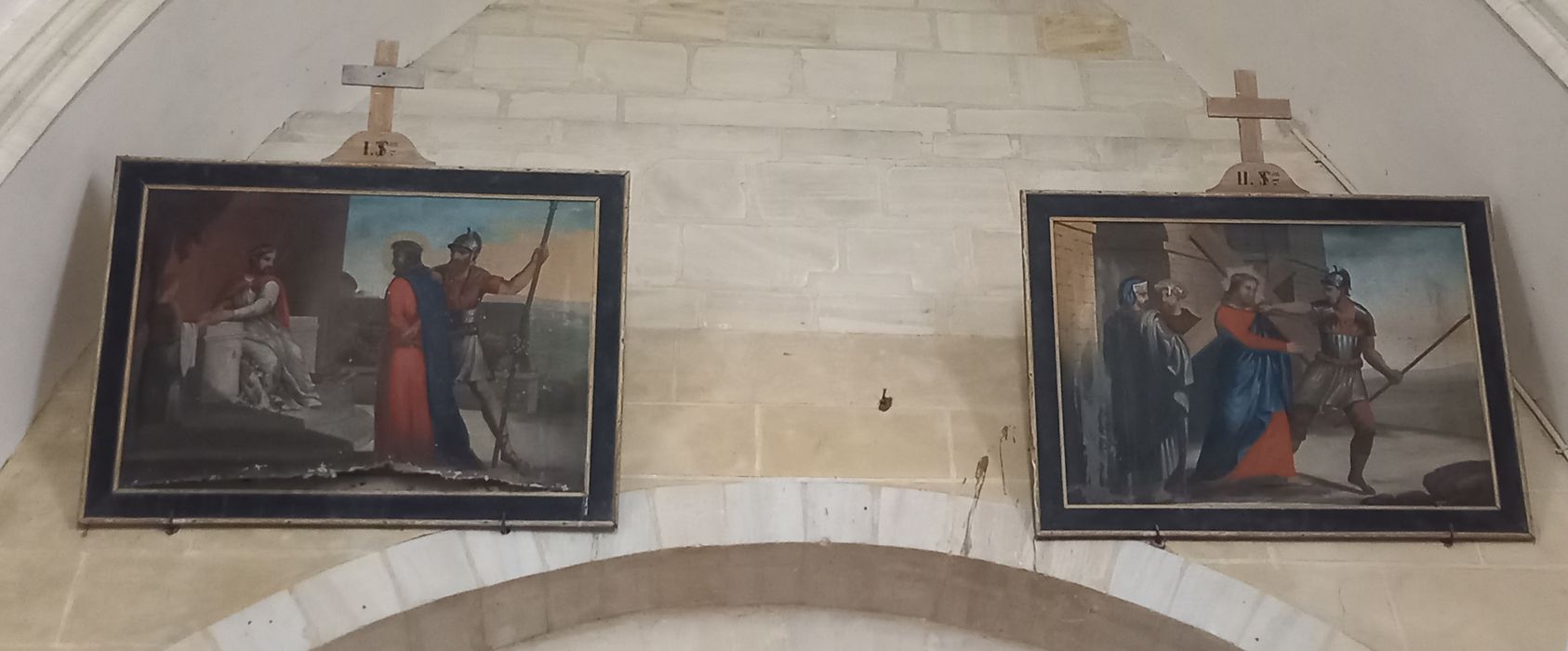 tableaux (chemin de croix), détail de deux stations