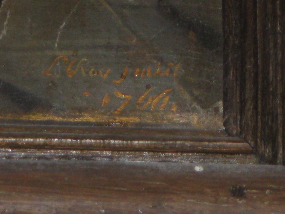 tableau : Annonciation (l’), détail de la signature