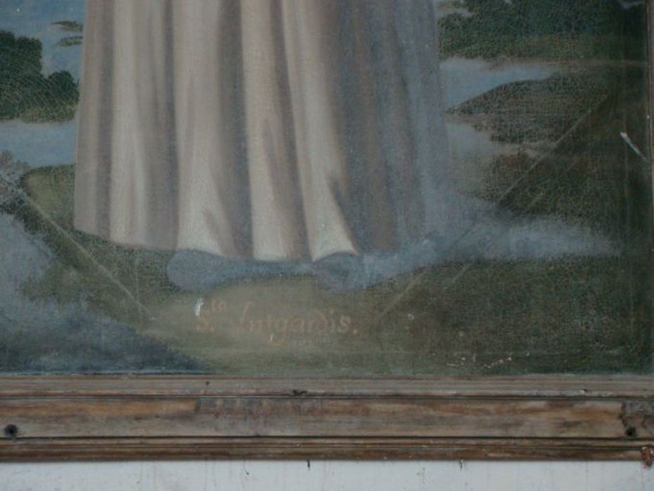tableau : Sainte Ludgarde de Tongres, détail de l’inscription