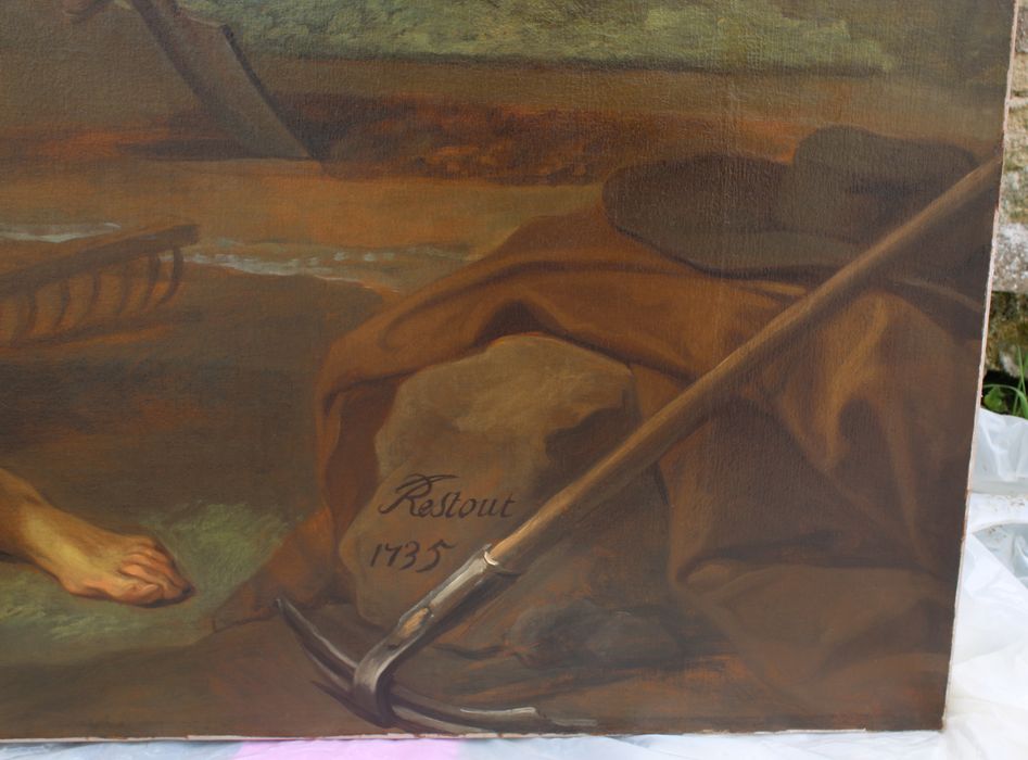 tableau : Saint Hymer dans la solitude, détail de la signature