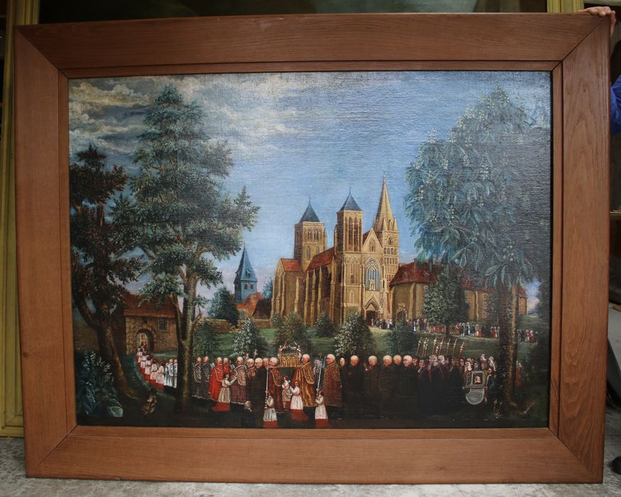 Tableau et son cadre : Procession des reliques de saint Wambert