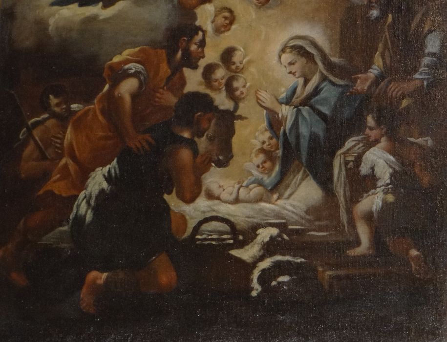 tableau : Adoration des bergers, vue partielle