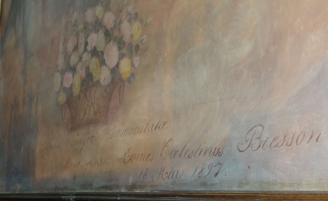 tableau : Immaculée Conception dite Notre-Dame de Tilly, détail de la signature
