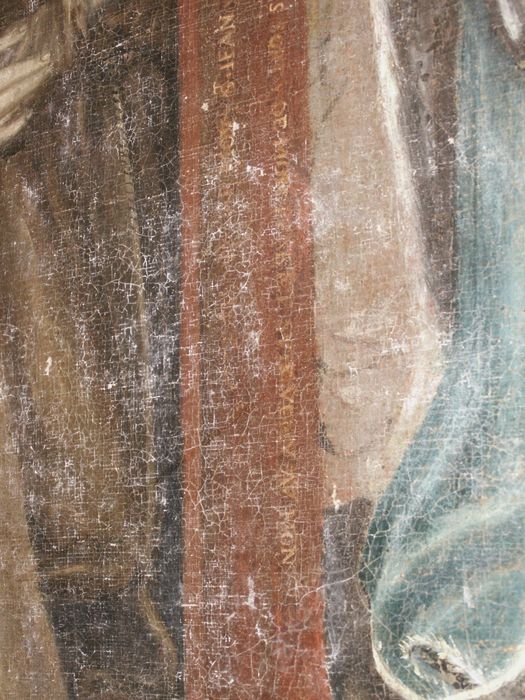 tableau : Christ en croix rédempteur de l'univers, détail