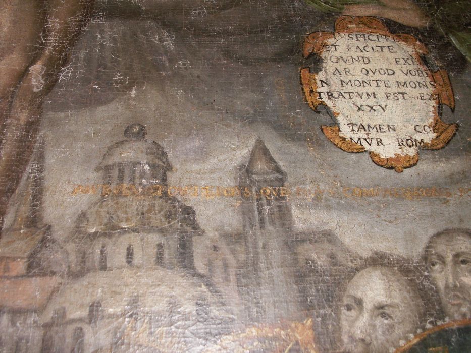 tableau : Christ en croix rédempteur de l'univers, détail