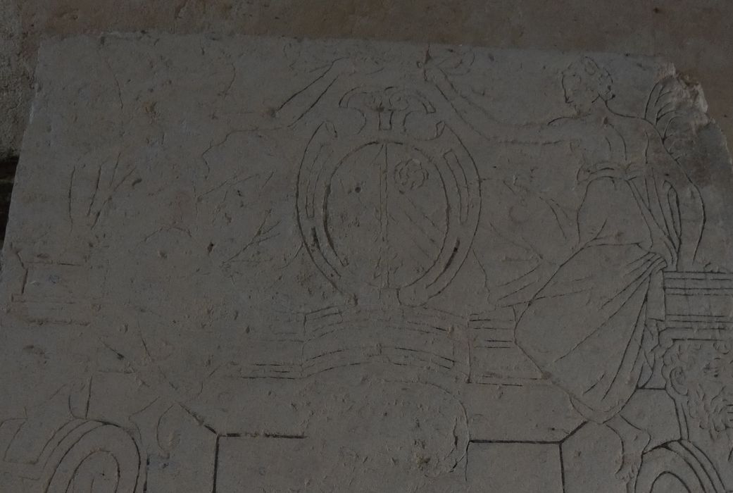 dalle funéraire de Jacqueline de la Moricière, détail