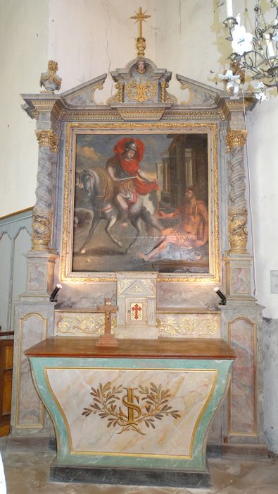 retable latéral sud, tableau : Charité de saint Martin