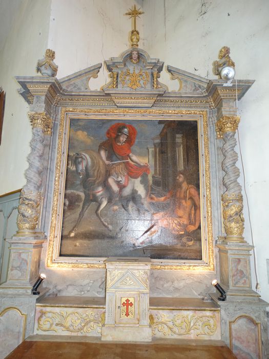 retable latéral sud, tableau : Charité de saint Martin