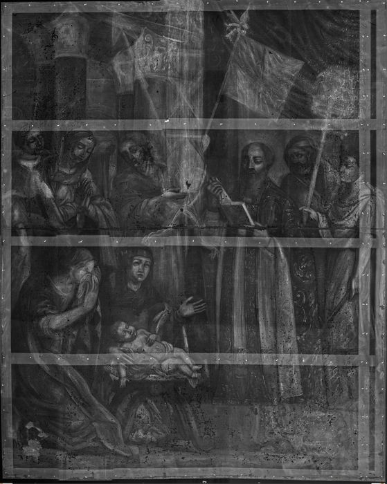 tableau : Saint Aubin ressuscitant un enfant