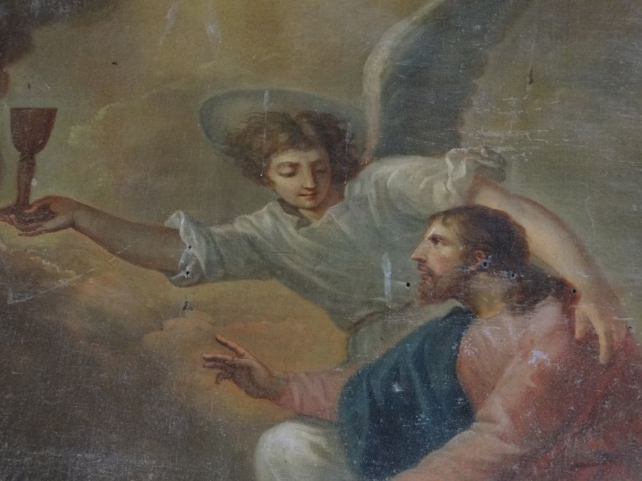 tableau du maître-autel : Jésus au jardin des Oliviers, vue partielle