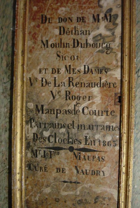 retable, détail de l’inscription