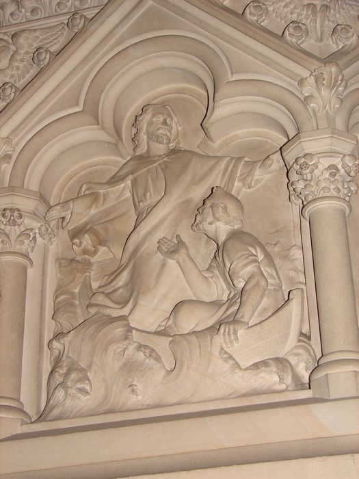 bas-relief : Rencontre de Jésus et de saint Pierre
