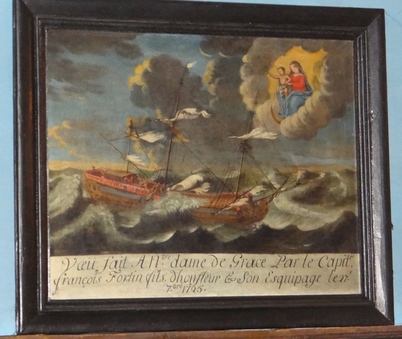 ex-voto : bateau dans la tempête