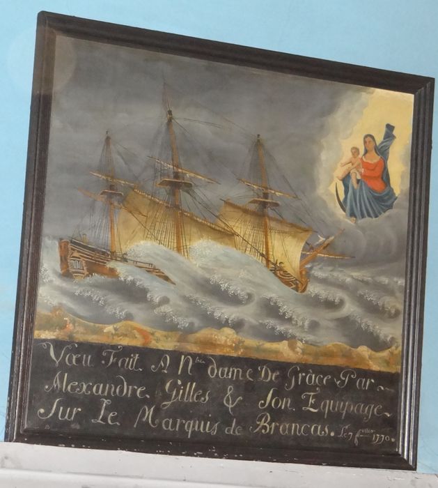 tableau ex-voto d'Alexandre Gilles et de son équipage sur 'Le Marquis de Brancas'