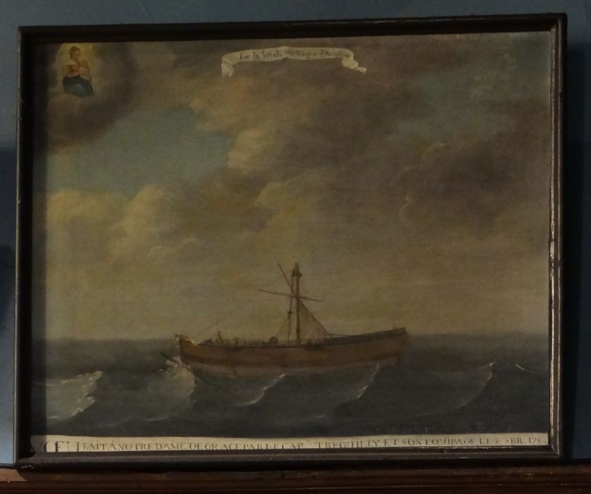 tableau ex-voto du capitaine Tréguilly et de son équipage sur le brick 'Messager'