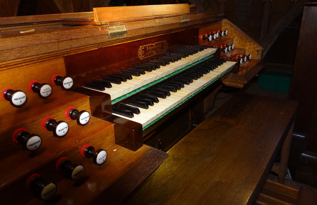 orgue de tribune, détail de la console