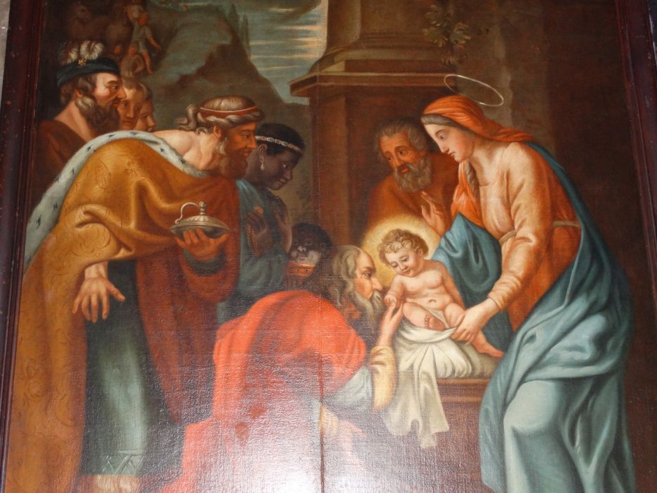 tableau : Adoration des mages, vue partielle