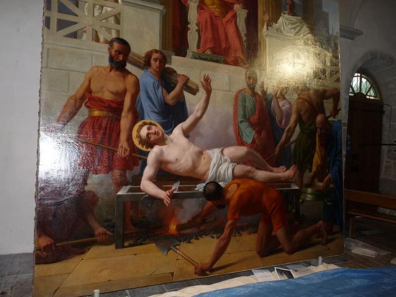 tableau : le Martyre de saint Laurent, vue partielle