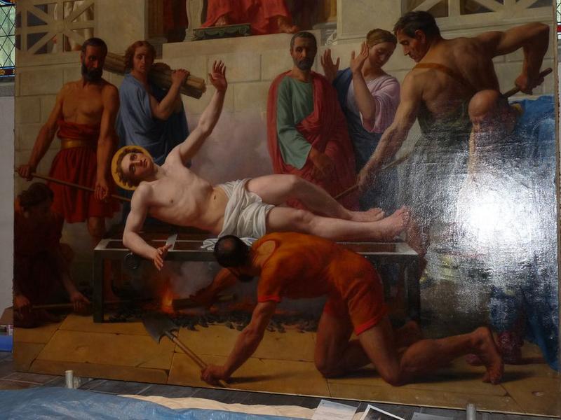 tableau : le Martyre de saint Laurent, vue partielle