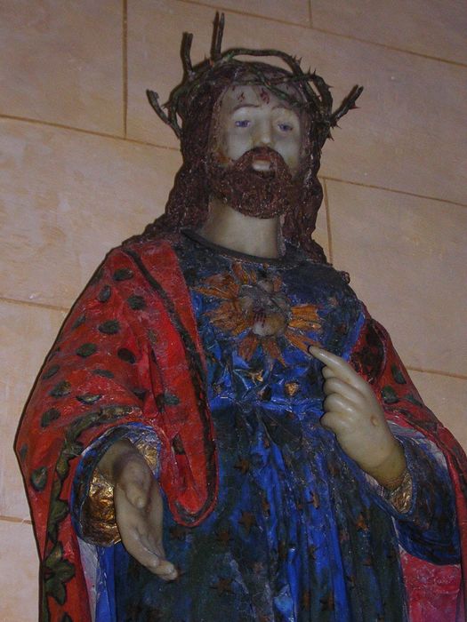 statue : Christ du Sacré-Coeur, vue partielle