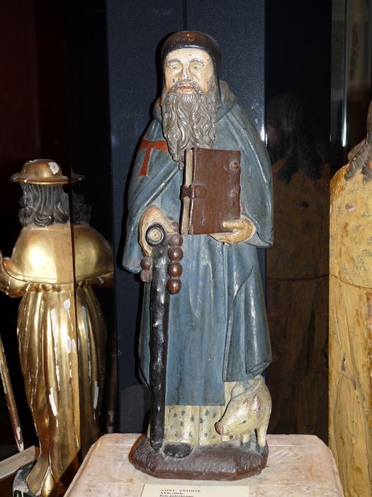 groupe sculpté : saint Antoine - © Ministère de la Culture (France), Conservation des antiquités et objets d'art du Cantal, tous droits réservés