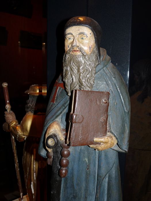 groupe sculpté : saint Antoine, vue partielle
