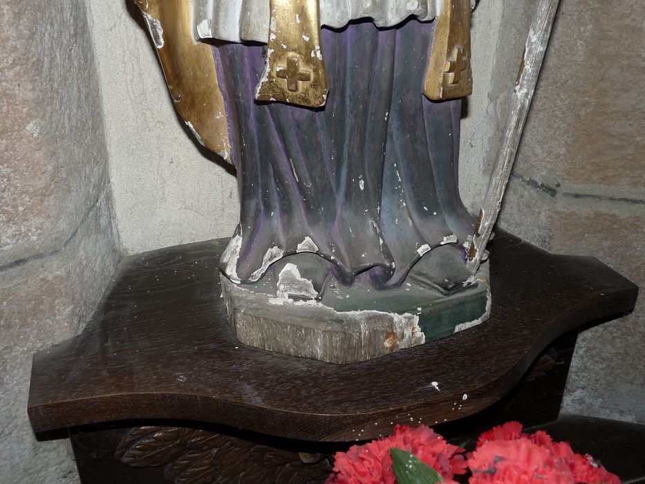 statue : Saint Fabien en pape, détail