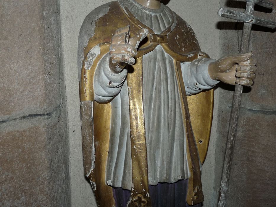 statue : Saint Fabien en pape, détail