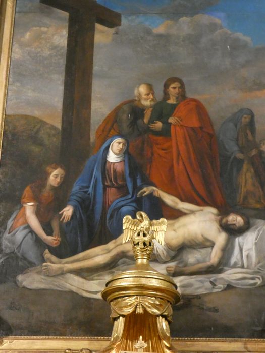 tableau : Déploration sur le Christ mort, vue partielle