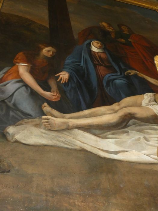 tableau : Déploration sur le Christ mort, vue partielle