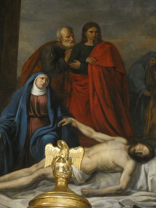 tableau : Déploration sur le Christ mort, vue partielle