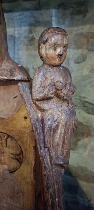 statue-reliquaire : Vierge à l'Enfant, détail